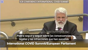 Robert Malone, encargado de finalizar la Cumbre Internacional COVID en el Parlamento Europeo.